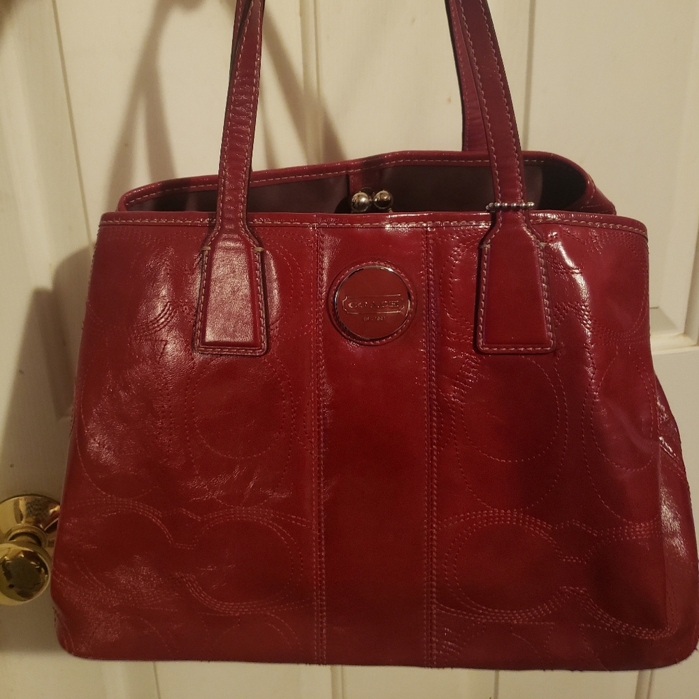 Red original Coach purse.